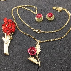 Vintage DM’97 rose jewelry set